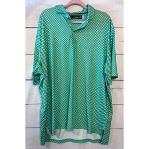 RLX Men's Performance Polo Size 2XL Green & White Print